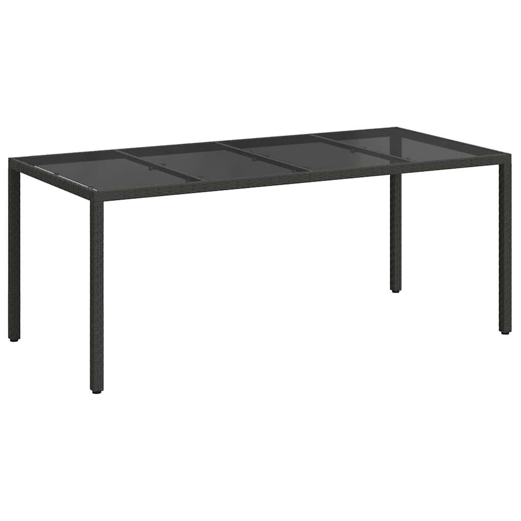 Garden Table Black 190 x 90 x 75 cm Poly Rattan
