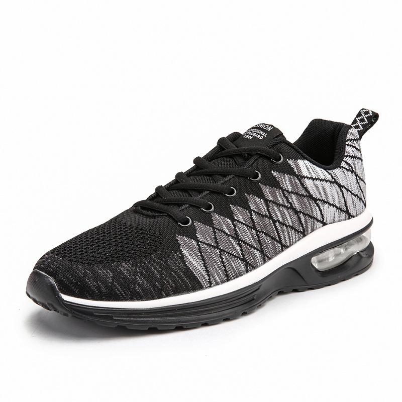 Men's Shoes Mesh Air Cushion Shock-Absorbing Running Soft Sole Sneakers Summer Cross-Border Large-Size Breathable Travel Shoes