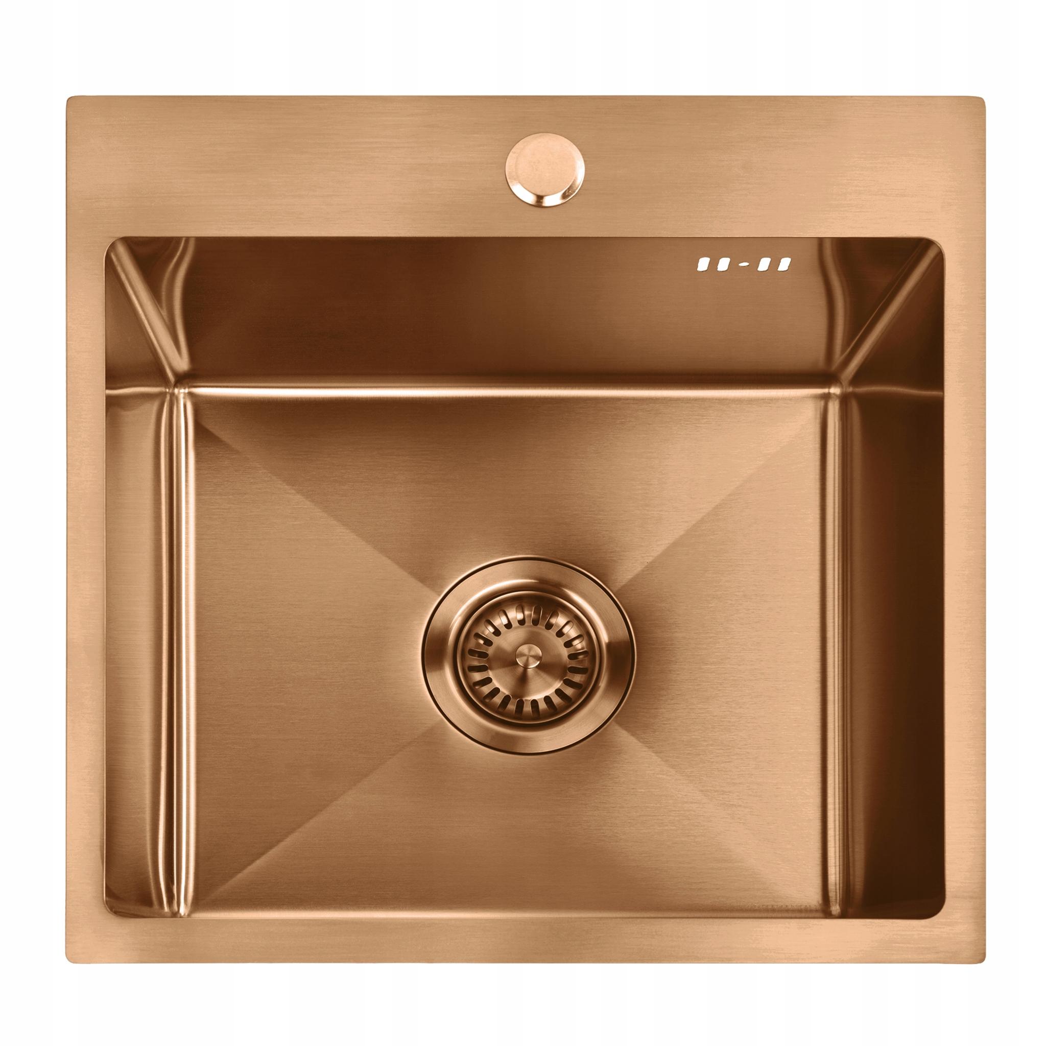 Single Bowl Brushed Copper Inset Sink