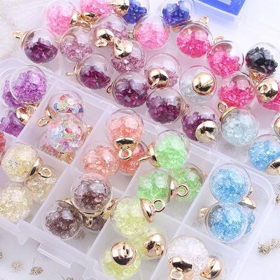 20PCS 16mm Transparent Glass Ball Charms Colorful Crystal Diamond In Ball Charms Pendants for Jewelry Making Diy Crafts Supplies