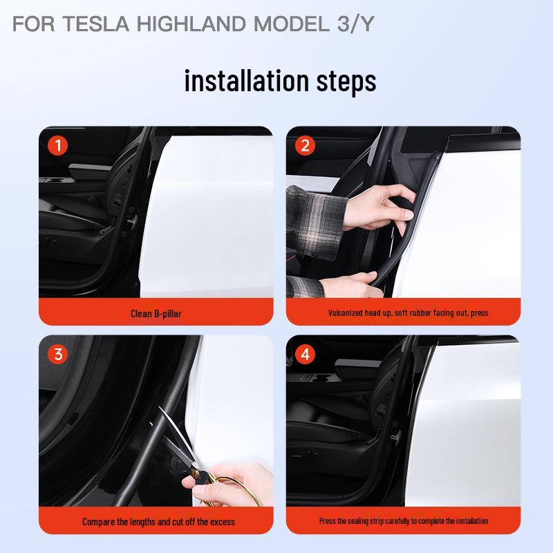 Schallschutz-Dichtungsstreifen für Tesla Model 3/Y B-Säule Geräuschreduzierung