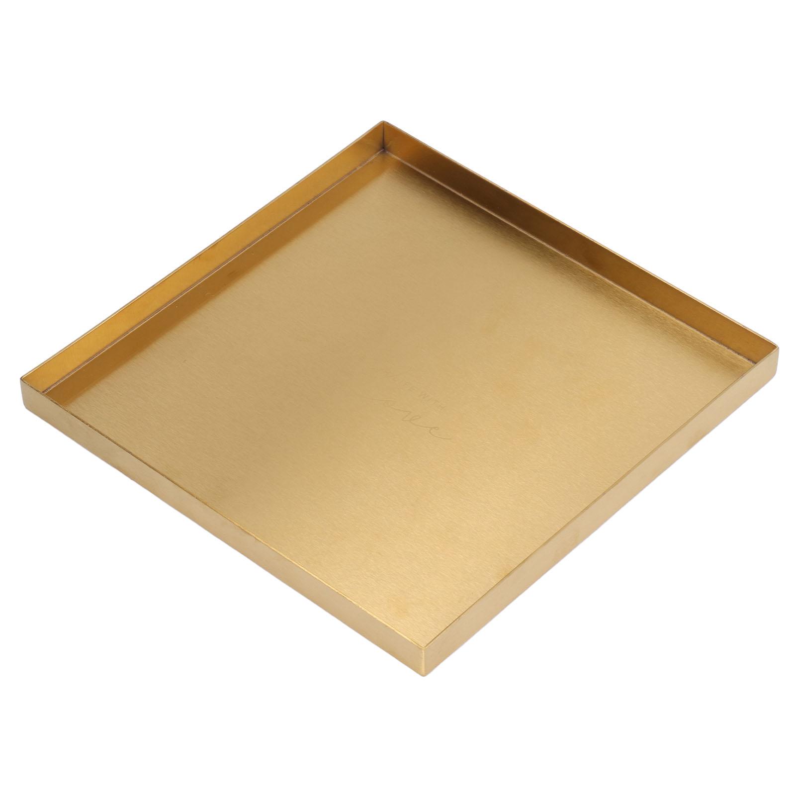 

Золотой поднос из нержавеющей стали, декоративная тарелка для украшений, органайзер для макияжа, поднос для напитков, завтрака, баров, ресторанов