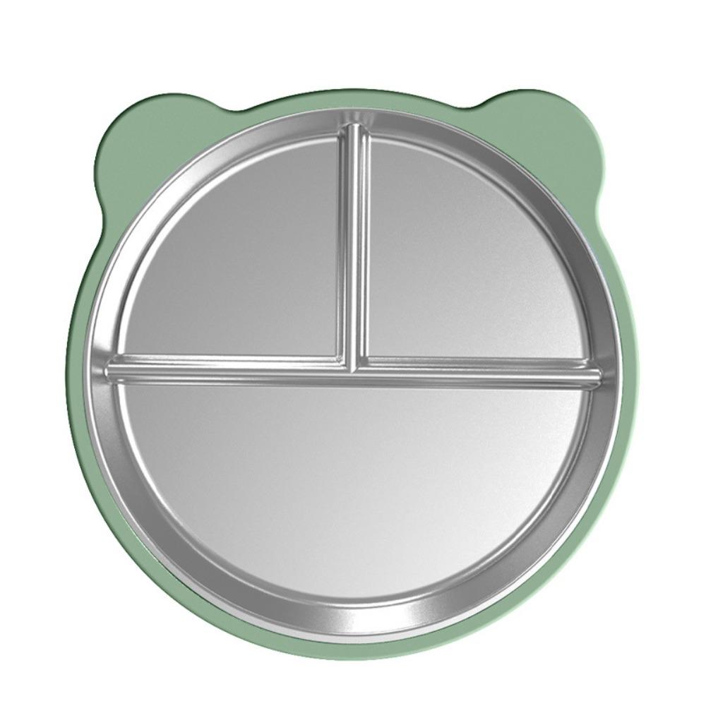 Premium Stainless Steel Cute Toddler Divided Plates Non Slip Removable Sleeves Snack Dishes Unbreakable BPA-Free Plate Home