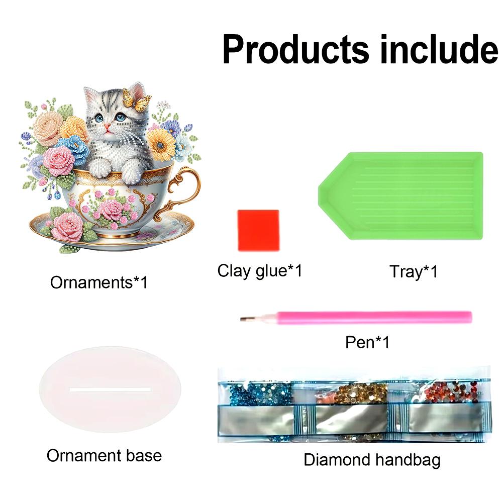 Acrylic Special Shape Swan Diamond Painting Tabletop Ornaments Kit Rhinestones Desktop Ornaments Diamond Painting Desktop Decors