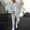 Men's Solid Color Long Sleeved Shirt And Trousers Casual Outdoor Sports Suit