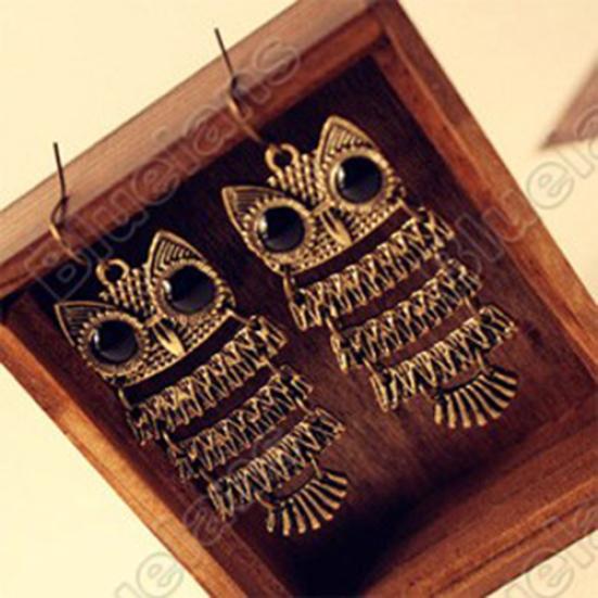 Women Vintage Retro Animal Owl Dangle Hook Earrings Jewelry Charm Party Gift