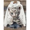 Womens Oversized Hooded Sweatshirt With Cartoon Animal Print Casual Streetwear Top Fall 2025