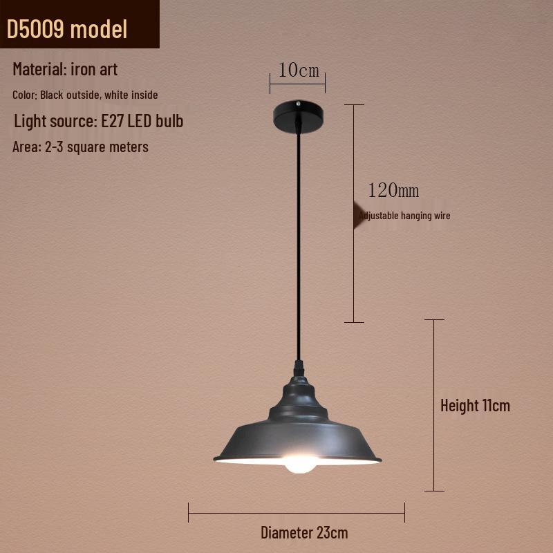 

Одноламповый кованый железный подвесной светильник в индустриальном стиле для ресторанов и офисов Without light source