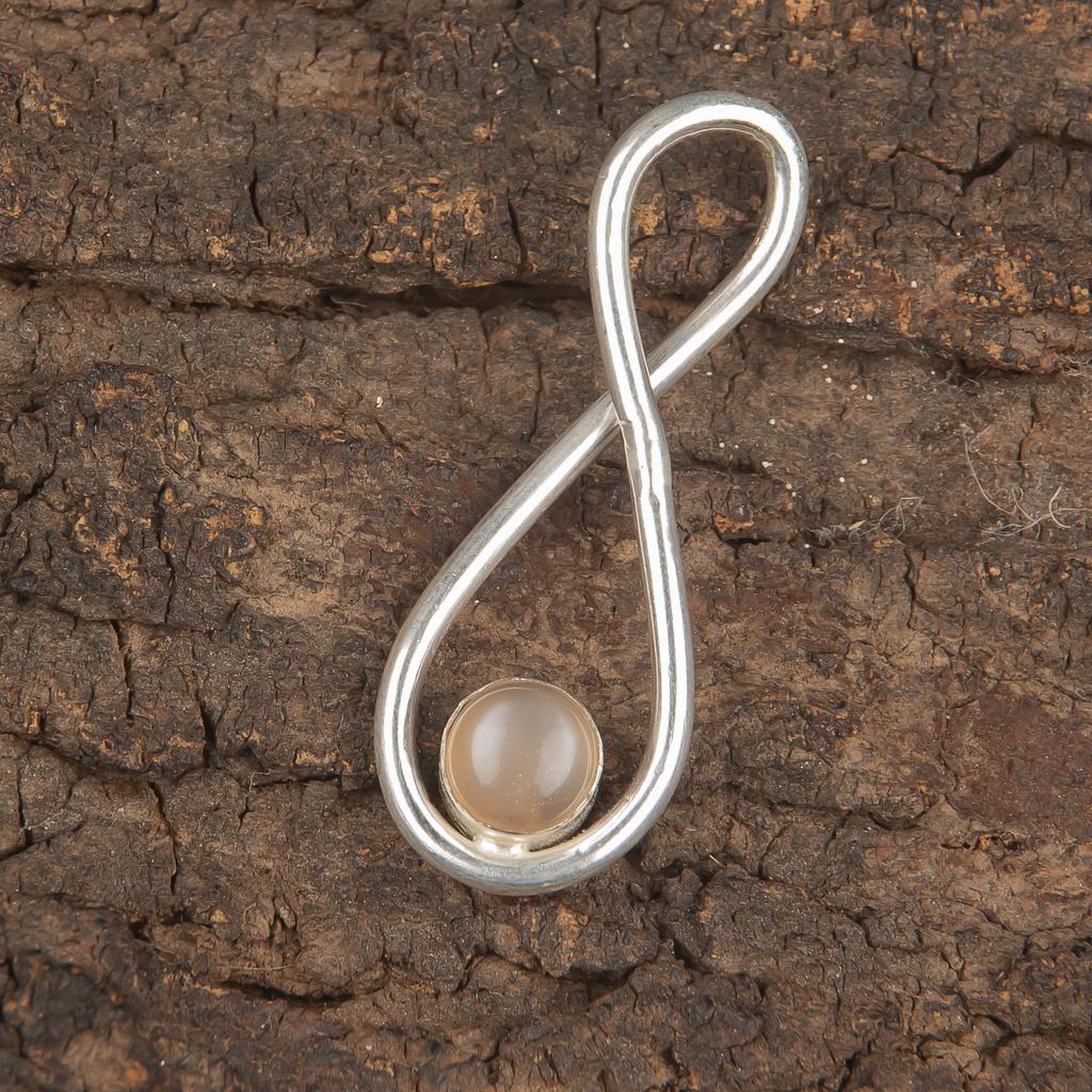 Peach Moonstone Gemstone Jewelry, 925 Solid Sterling Silver Pendant, Handmade Meditation Pendant For Wedding Gift