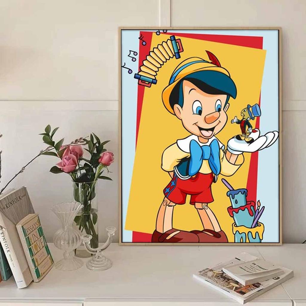DIY Diamond Painting Pinocchio and The Dwarfs Cross Stitch Kit Mosaic Art Diamond Painting Full Circle Diamond Home Decoration