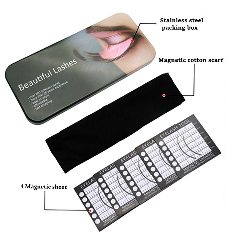 

New Arrival Portable Grafted Eyelash Scarf Holder Packaged in Boxes Lash Applicator Headband with Magnetic Pad Model Tool