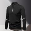 Spring New Outdoor Long-sleeved Stand-up Collar T-shirt Men's Sports Fitness Running Speed Workout Clothes