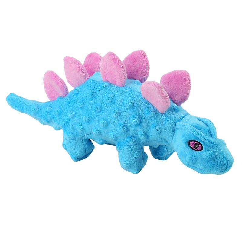 Nylon Rubber Dinosaur Pet Squeaky Toy for Aggressive Chewer Crinkle Soft Shell Plush Interactive Dog Toy