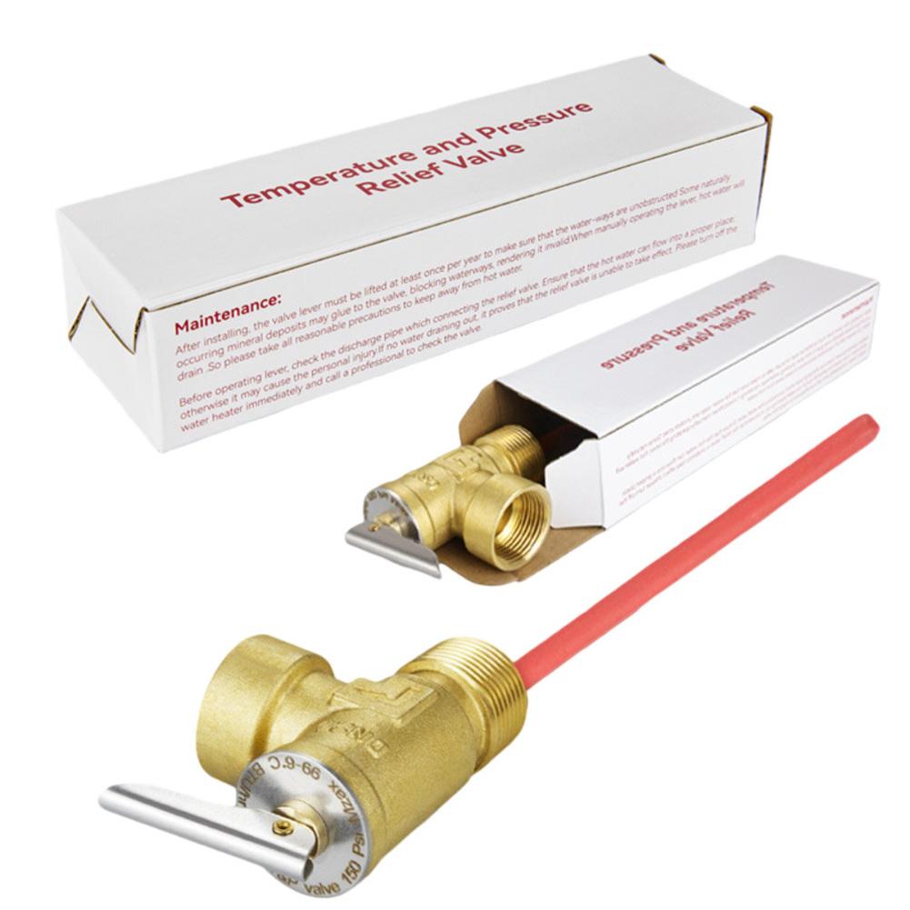 DN15/DN20-150 PSI Brass Temperature Pressure Relief Valve For RV Water Heaters TP Valve Temperature And Pressure Relief Valve