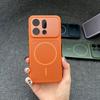 Nano Frosted Glass For Magsafe Magnetic Phone Case For OPPO Find X9 X9Pro Wireless Charge Shockproof Orange Armor Cover