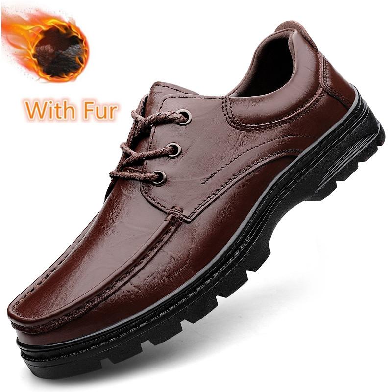 

Fashion Genuine Leather Male Comfortable Casual Shoe Classic Men Shoes for Wedding All-match Male Dress Footwear Men s Lace-Up Flats 48