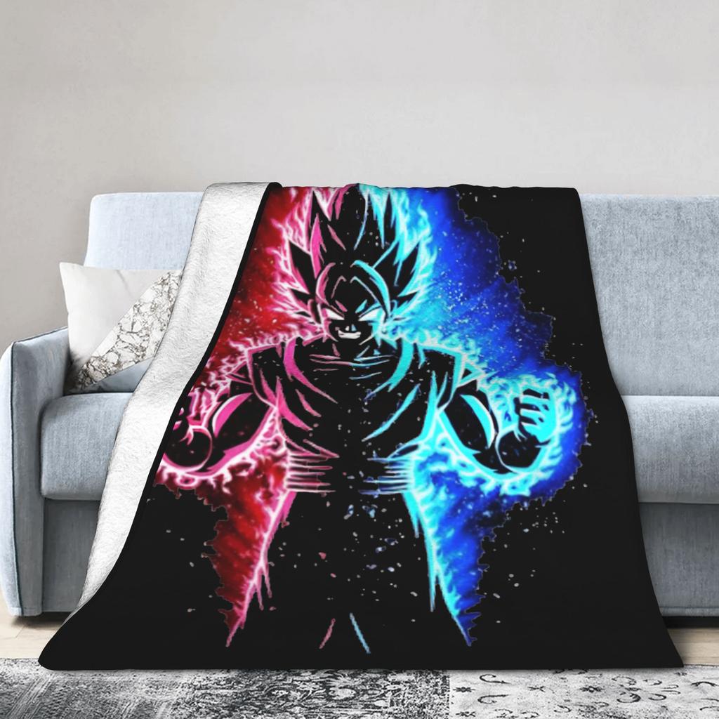 Goku Energy DBZ Blankets Fleece Throw Blanket Summer Air Conditioning Decoration Soft Warm Bedspreads,