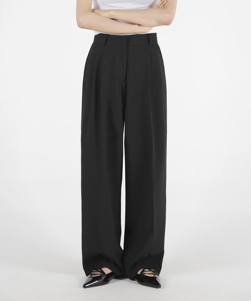 Eum Women'S Triple-Height Fitted Wide Straight Back Elastic Waist Slacks 5 Colors (C Type)