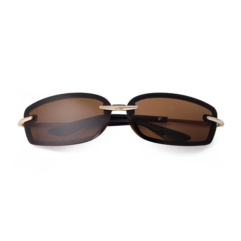 Trendy Y2K Rectangle Sunglasses Women Men Luxury Brand Designer Futurist Silver Lens Sun Glasses Green Rimless Shade S207
