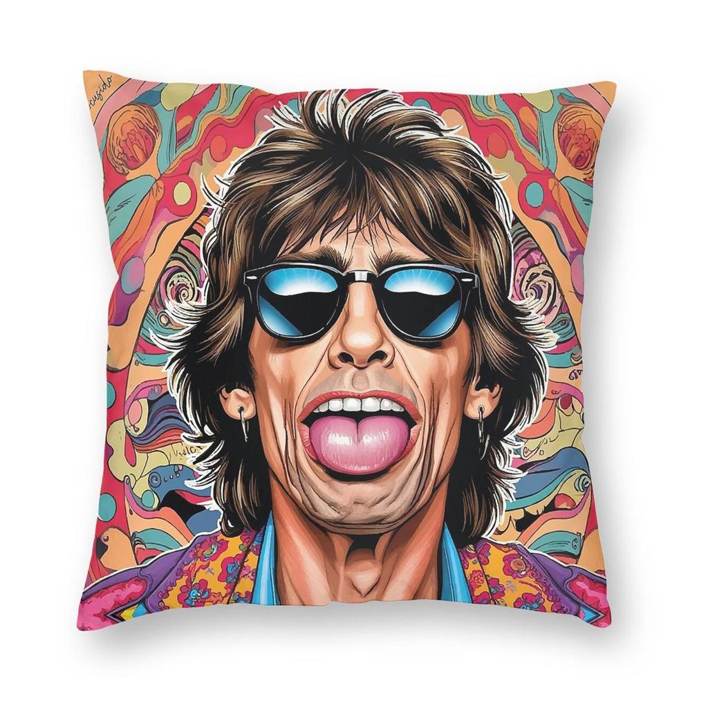Mick Jagger Square Pillowcase Polyester Linen Velvet Printed Zip Decor Room Cushion Cover