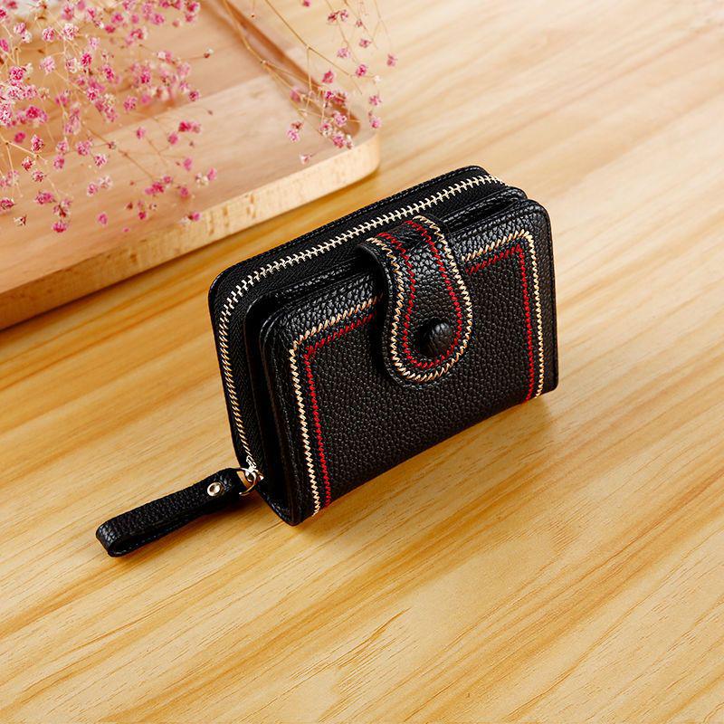 Women's Large Capacity Multi-Card Wallet with Anti-Demagnetization for Cards, License & Coins