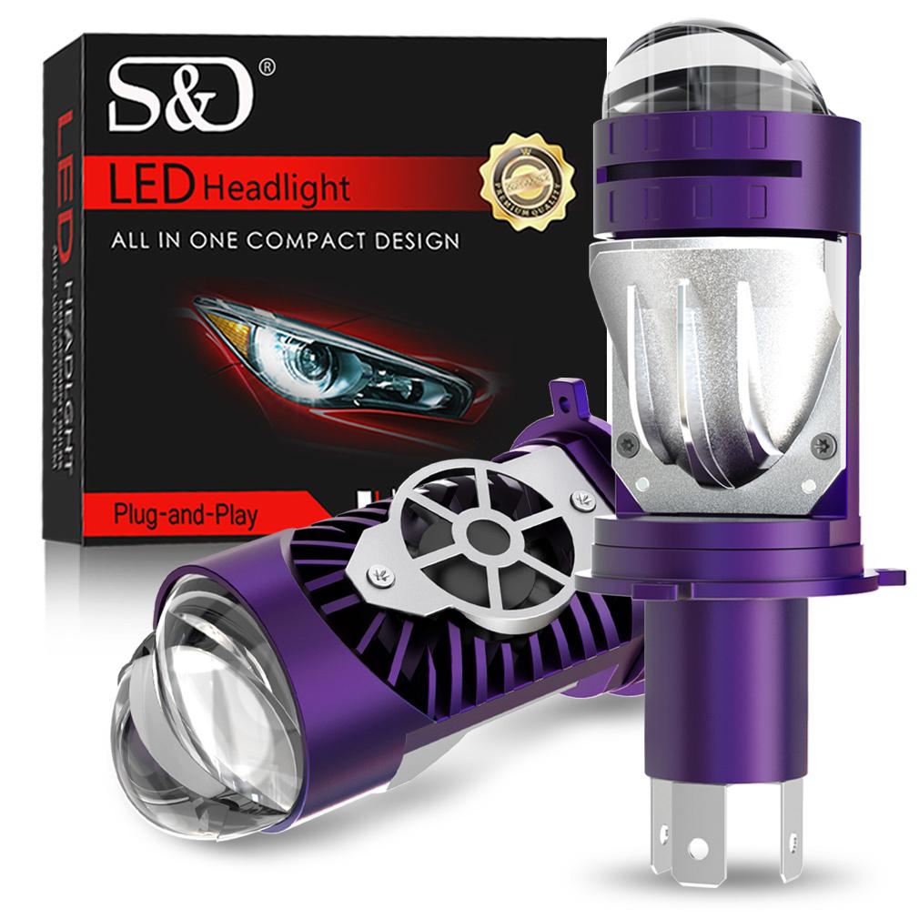 

2 шт. Светодиодные лампы для фар H4 с двойной линзой Мини-проектор Светодиодная HB2 9003 Автолампа Мотоциклетная фара Дальний/Ближний свет LHD 100 Вт 40000 лм Plug& Play H4/9003/HB2 Hi/Lo