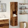 Modern Wall-mounted Bathroom Cabinet, Floating Storage Cabinet, Vintage Wood Grain 30x30x130 Cm Engineered Wood Board