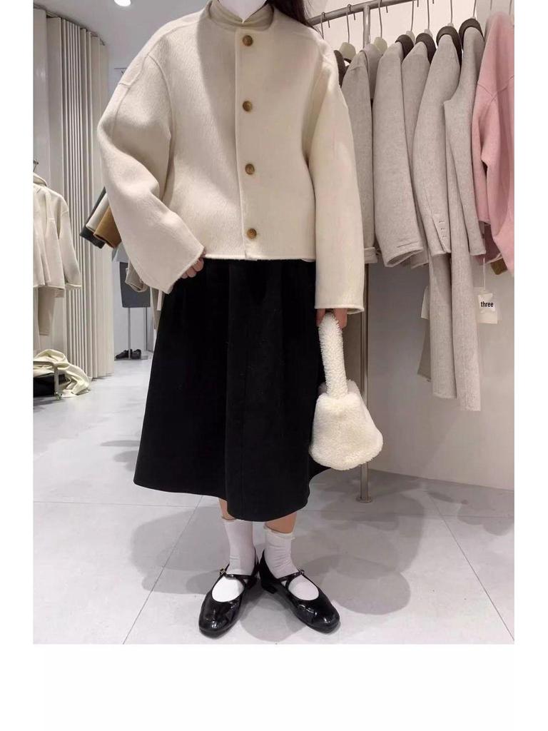 Petite Women's 2025 Winter Woolen Cardigan-Style Short Coat