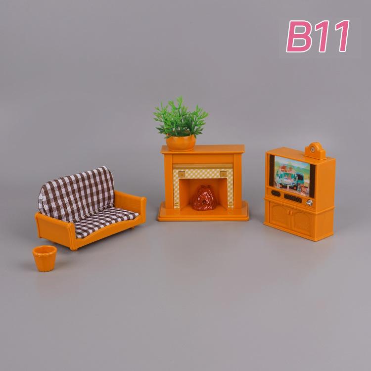 Animal Family Mini Rabbit Doll House Children'S Play House Simulation Furniture Set Doll House Girl Toys