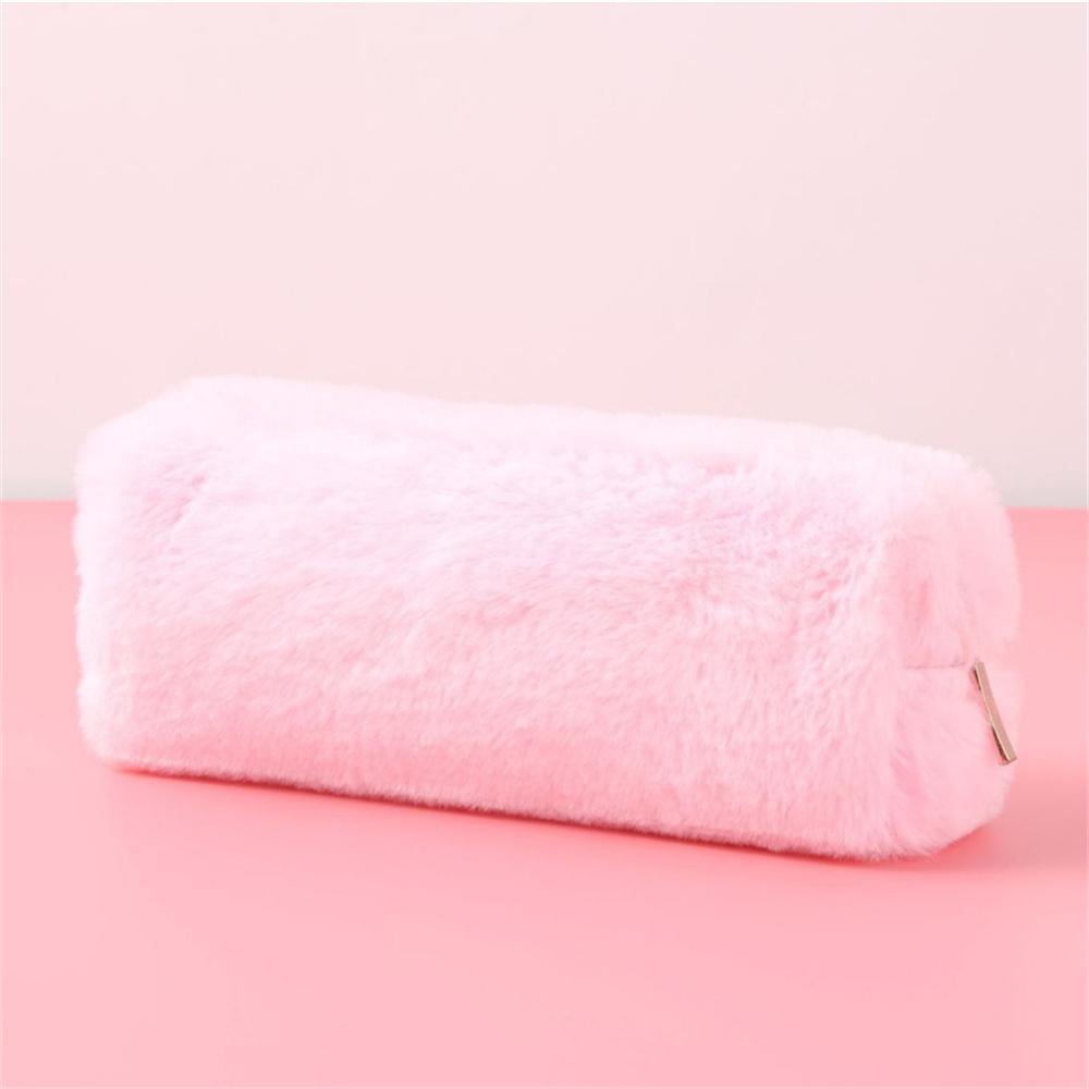 Plush Pencil Case For Girls Kawaii Gradient Color Stationery Storage Bag Zipper Pencil Bag School Office Pouch Purse Storage