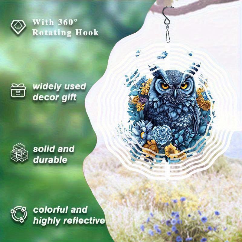 10 Zoll Hängender Windspinner mit 360-Grad-Haken für Balkon-Gartendekor Frühling Sommer Außendekoration