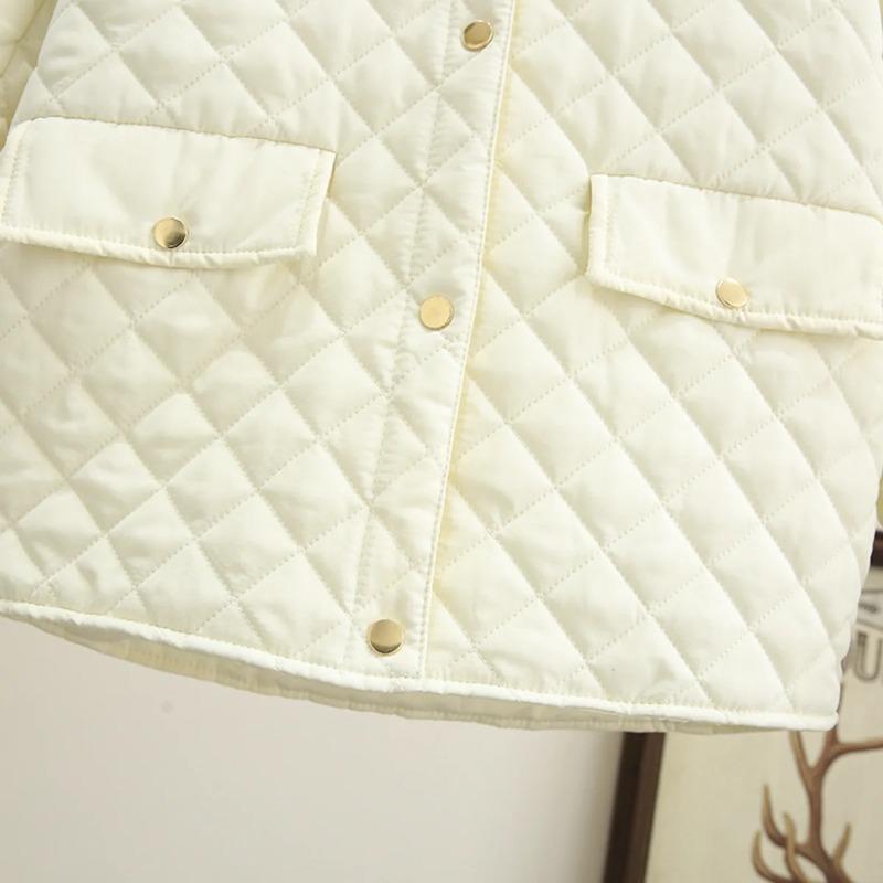 Women's Loose Fit Padded Jacket, Chic Simple Lapel, Multiple Pockets, Keep Warm Coat, Winter Parka, Plus Size Clothing, 4XL