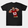 Men Black Print T-shirt Christian Mccaffrey No-Cut Transfer Paper Print Cotton Tshirt