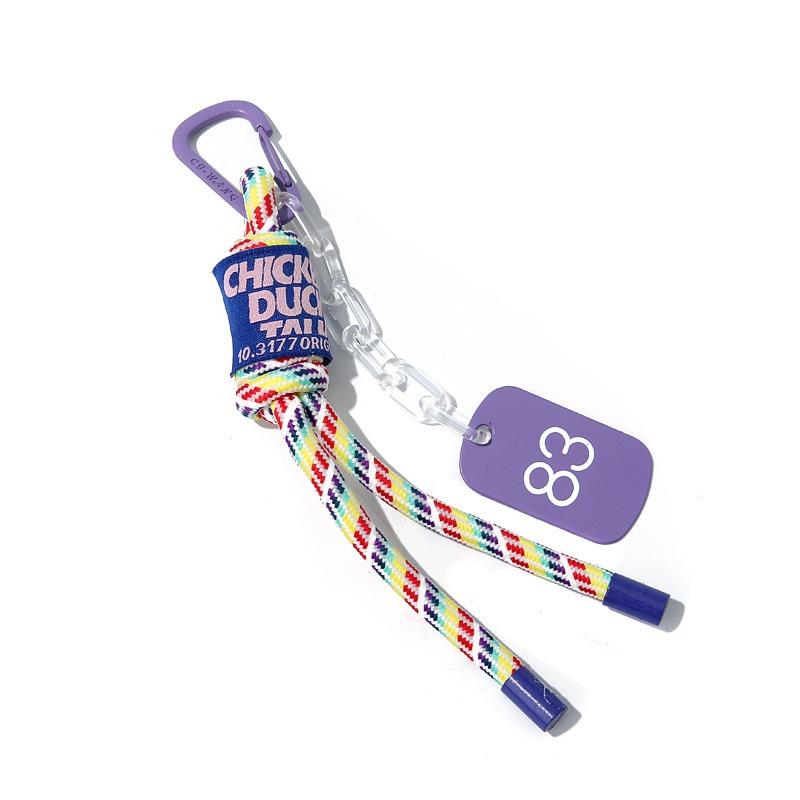 Creative Keychain Personalized Schoolbag Pendant Couple Fashion Trendy Brand Hand-woven Decorative Fluorescent Color Bag Pendant