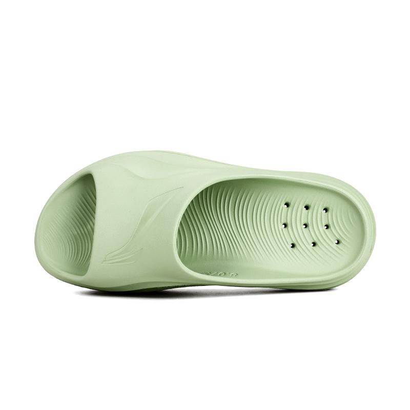 Li Ning Slip Resistant Abrasion Resistant EVA Slide Slippers Unisex Green LNXU931-5