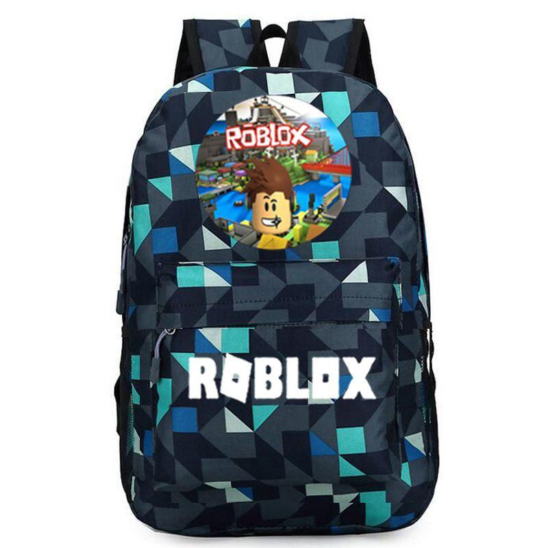 Stylish Roblox Backpack For Kids Featuring A Vibrant Cartoon Pattern And Large Capacity
