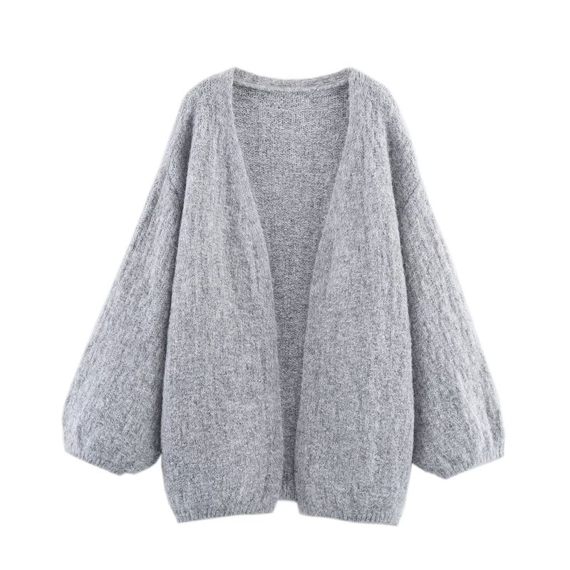 Kaslead New Women clothes Western Style Fashion Loose All-Match No Buckle Knitted Outerwear
