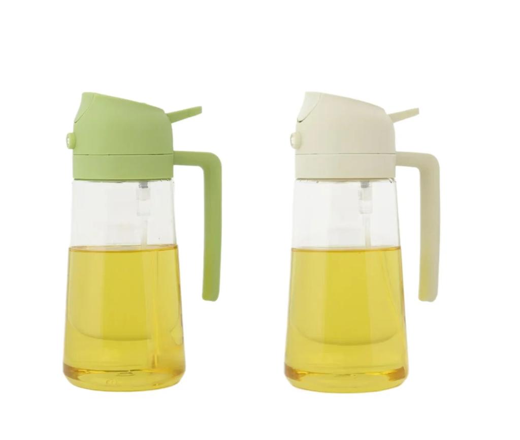 2 In 1 Olive Oil Dispenser Glass Olive Oil Sprayer for Cooking – Bottle for Air Fryer Accessories,Salad, BBQ,Kitchen Gadgets