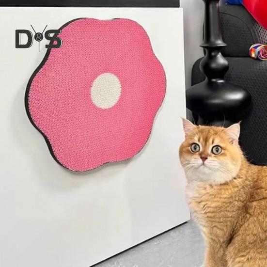 Self-Adhesive Cat Scratch Pad Wall Floor Mounted Cat Scratching Board Flower Shape Cat Scratcher for Couch Carpets Doors Furniture Protection