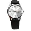 MTP-V002L-7B3 Men's Standard Analog Black Leather Band Silver Dial Date Watch