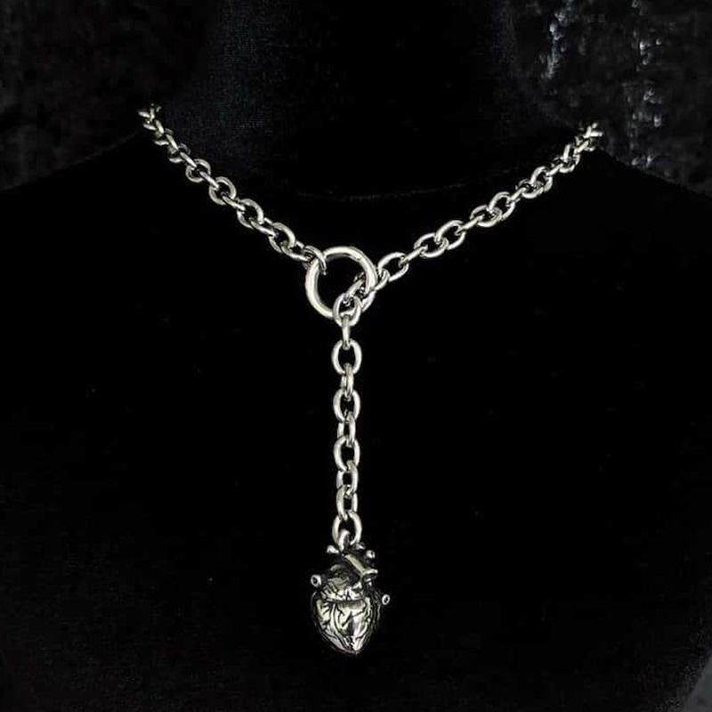 

Vintage Heart Organ Necklace,Gothic jewelry,O-shaped,Punk,Hippie,Adjustable,Design Sense,Exaggerated,Choker for Women Man,Trendy
