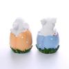 Cute Easter Rabbit Eggs Ornaments Resin Easter Bunny Holding Flower Ornaments Happy Easter Party Decoration Easter Gift