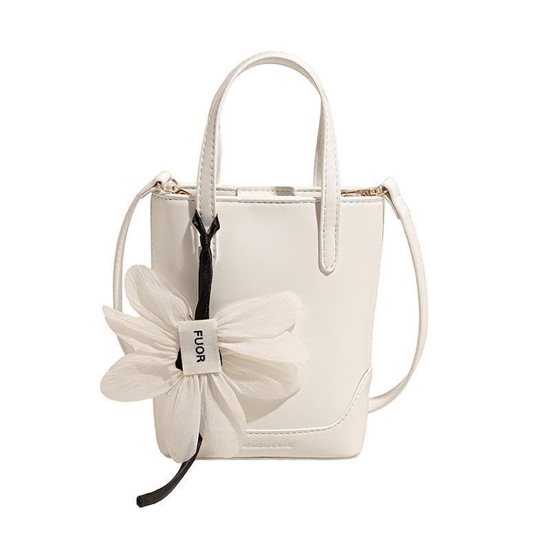 Цветочная сумка для мобильного телефона Женская новая модная сумочка Универсальная сумка через плечо Сумка-мессенджер белый