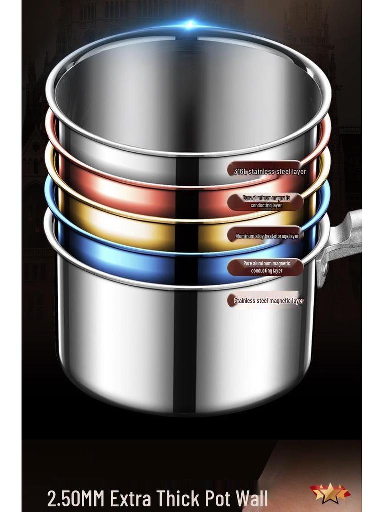 316 Stainless Steel Non-Stick Baby Food Pot with Steamer – Extra Thick All-in-One Cooking & Noodle Pot