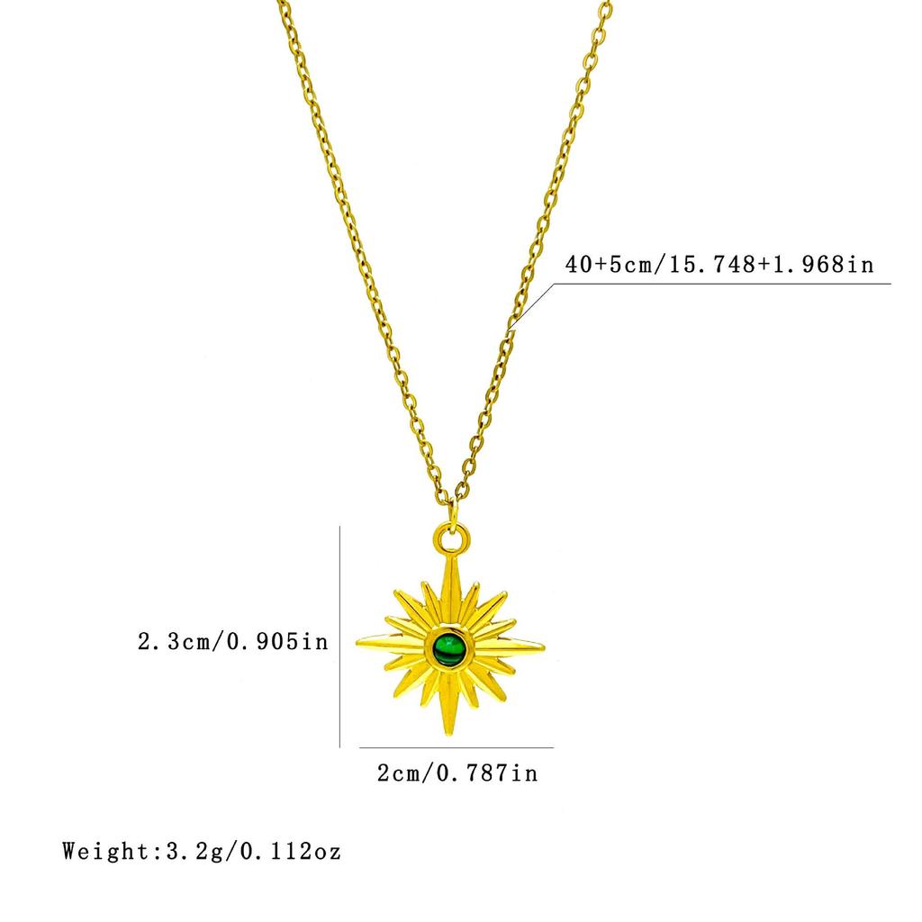 Retro Rhinestone Star Pendant Necklace - Fashionable Titanium Steel Clavicle Chain for Women