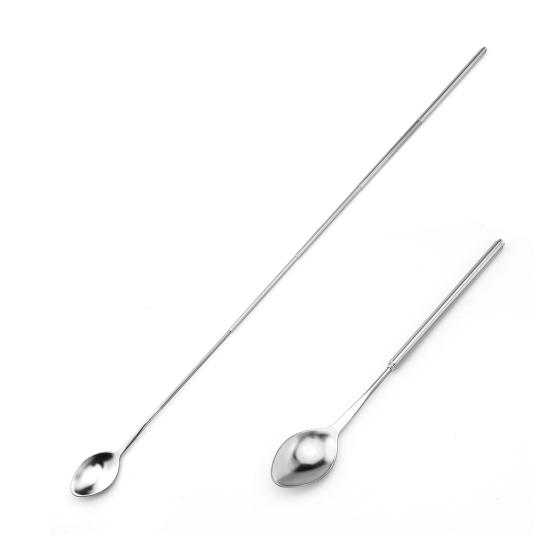 Telescopic Stainless Steel Fork And Spoon Long Handle BBQ Cutlery Portable Utensils for Outdoor Camping