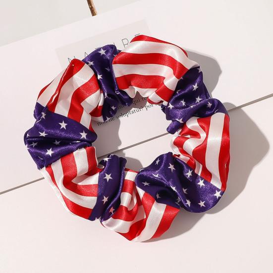 DamenHaargummi Weich Fest Haltbar Dehnbar Nützlich Hohe Elastizität Gummiband Amerikanische Flagge Druck Waschbar Haargummi HaarDekoration