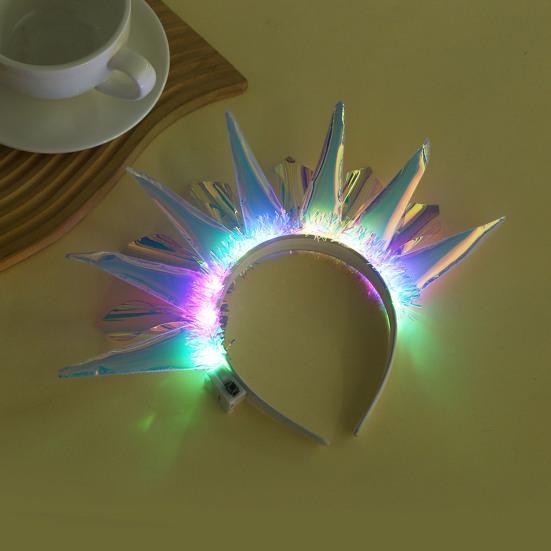 Yousheng Luminous Headband LED Light Up Headwear Battery Powered Halloween Christmas Birthday Events Glow Hair Hoop Party Hair Accessory
