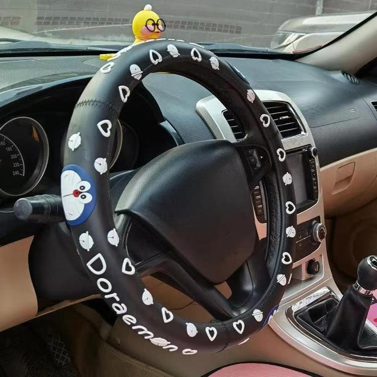 38cm Hello Kitty Car Steering Wheel Cover Universal Decor Handle Cover Cute Anti Slip Sweat Absorbing Cartoon Handlebar Cover