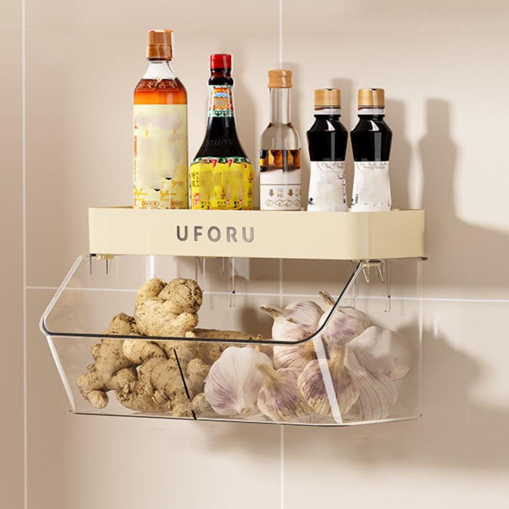 

Durable Condiment Jar Storage Rack Space-saving Ginger Garlic Storage Box Living Room No Seasoning Box